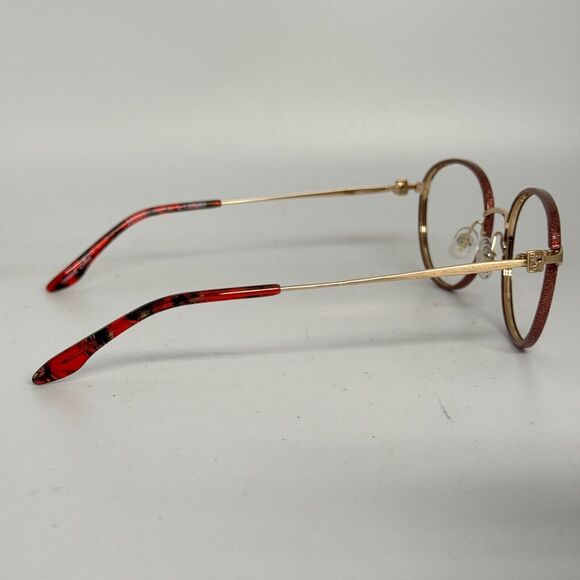 BCBGMAXAZRIA Eyeglasses Frames ADELINA Red Sparkly Round 49-18-135 H16735 - Picture 4 of 7